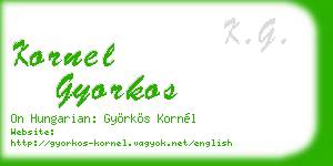 kornel gyorkos business card